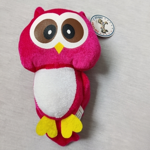 Pink plush owl stuffed animal soft toy - Picture 1 of 6